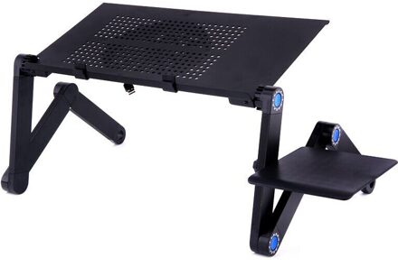 Koelventilator Laptop Bureau Draagbare Verstelbare Opvouwbare Computer Bureaus Notebook Houder Tv Bed Pc Lapdesk Tafel Stand Met Muismat single groot fan