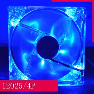 Koelventilator Pc Computer Fan Quad 4 Led Licht 120Mm Pc Computer Case Cooling Fan Mod Rustig Molex Connector Geïnstalleerd Fan 12V 80MM blauw