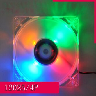 Koelventilator Pc Computer Fan Quad 4 Led Licht 120Mm Pc Computer Case Cooling Fan Mod Rustig Molex Connector Geïnstalleerd Fan 12V blauw T 80mm