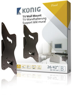 König KNM-MF10 - Vaste muurbeugel - Geschikt voor tv's van 26 t/m 42 inch - Zwart