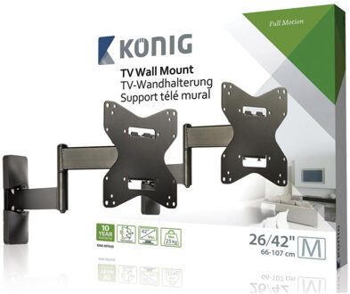 König, Muurbeugel volledig beweegbaar 26-42 inch/ 66-107 cm - 25 kg / 55 lbs