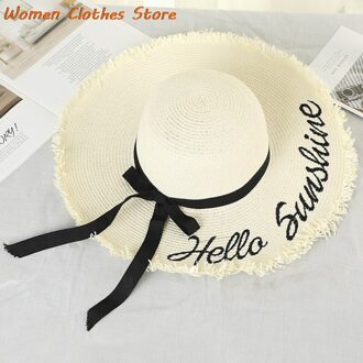 Koepel Zomer Zonneklep Hoeden Voor Vrouwen Mode Brief Strooien Hoed Elegante Dames Brede Rand Strand Hoed H01