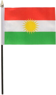 Koerdistan mini vlaggetje op stok 10 x 15 cm