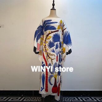 Koeweit Dashiki Jurk Print Bohemen Hijab Losse Elegante Moslim Abaya Bazin Gewaad Toga Broder Riche Sexy Lady Party Maxi Strand 1