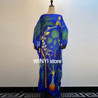 Koeweit Dashiki Jurk Print Bohemen Hijab Losse Elegante Moslim Abaya Bazin Gewaad Toga Broder Riche Sexy Lady Party Maxi Strand 5