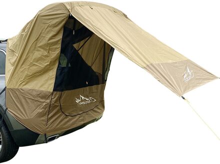 Kofferbak Tent Zonnescherm Regendicht Achter Tent Eenvoudige Camper Voor Self-Driving Tour Barbecue Camping Auto Tail Extension Tent bruin