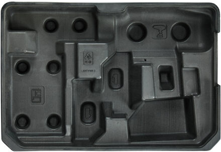 Kofferinzet/inlay aluminium koffer zwart boven - 837318-4