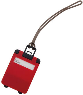 Kofferlabel - 9,5 cm - Reiskoffer reisaccessoires - rood - beschrijfbaar