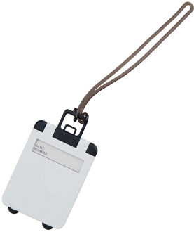 Kofferlabel - 9,5 cm - Reiskoffer reisaccessoires - wit - beschrijfbaar