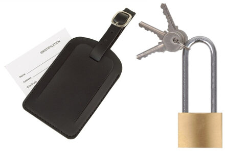 Kofferlabel/bagagelabel incl. hangslot