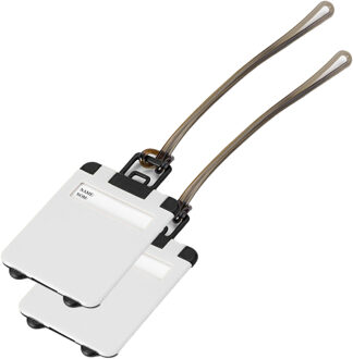 Kofferlabel Fanny - 2x - wit - 5.5 x 7.5 cm - reiskoffer/handbagage label