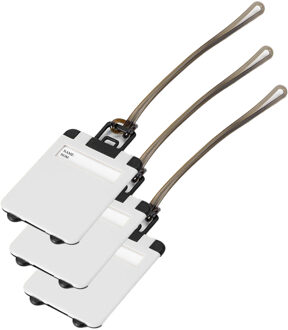 Kofferlabel Fanny - 4x - wit - 5.5 x 7.5 cm - reiskoffer/handbagage label