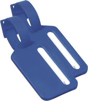 Kofferlabel Janina - 2x - blauw - 9 x 5 cm - reiskoffer/handbagage label - Bagagelabels