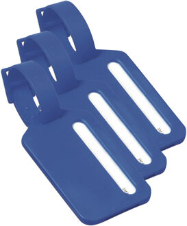 Kofferlabel Janina - 3x - blauw - 9 x 5 cm - reiskoffer/handbagage label - Bagagelabels