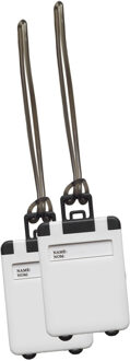 Kofferlabel Jenson - 2x - wit - 8 x 5.5 cm - reiskoffer/handbagage label - Bagagelabels