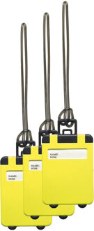 Kofferlabel Jenson - 3x - geel - 8 x 5.5 cm - reiskoffer/handbagage label - Bagagelabels