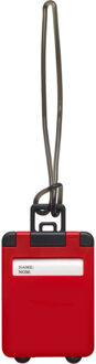 Kofferlabel Jenson - rood - 8 x 5.5 cm - reiskoffer/handbagage label - Bagagelabels
