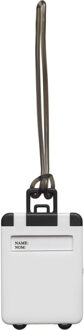 Kofferlabel Jenson - wit - 8 x 5.5 cm - reiskoffer/handbagage label