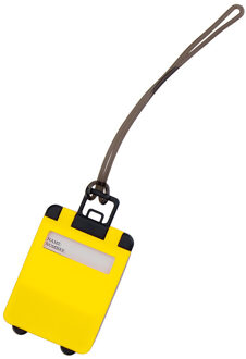 Kofferlabel van 9,5 cm - Reiskoffer reisaccessoires - geel - beschrijfbaar