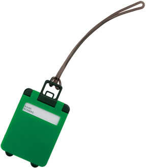 Kofferlabel van 9,5 cm - Reiskoffer reisaccessoires - groen - beschrijfbaar