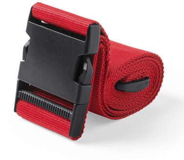Kofferriem verstevigende sluit riem - 180 x 5 cm - rood - Clipsluiting - Reizen - Polyester