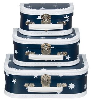 Koffertje donkerblauw ster 16 cm - Action products