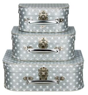 Koffertje zilver sterren 16 cm - Action products