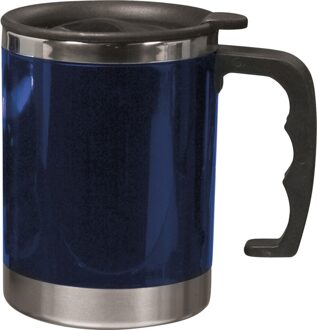 Koffie beker Dubbelwandig Hottie - thermosbeker - 400 ml - blauw - isoleerbeker - reisbeker