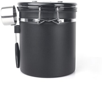 Koffie Bus Roestvrijstalen Koffie Container Vacuüm Verzegeld Opslag Jar Voor Suiker Thee Bean Met Lepel zilver 1.8L