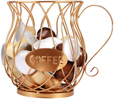 Koffie Capsule Organisator Opslag Mand Praktische Koffie Lades Capsules Houder Voor Nespresso Capsule Planken goud