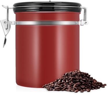 Koffie Container Jar Met Tijd Kompas Deksel Luchtdicht Koffiebonen Thee Box Container Snacks Opslag Bus Kan Mason Jar wijn rood