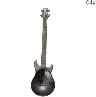 Koffie Creatieve Cartoon Gitaar Lepel Rvs Melk Ijs Lepel Koffie Suiker Thee Roeren Lepel Thuis Keuken Servies Lepel zwart