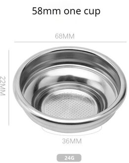 Koffie Filter 58Mm Enkele Dubbele Poreuze Filter Kom Mand Semi Bodemloze Handvat Koffie Accessoires 1 cup-58mm