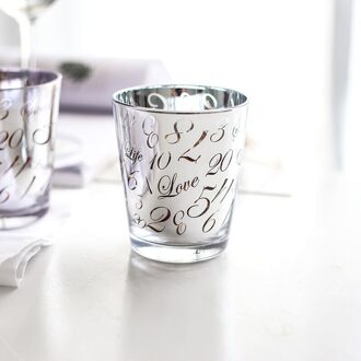 Koffie Glas Huishouden Galvaniseren Afdrukken Bier Glas Sap Cup Bloem Theekop Japanse Eenvoudige Cup Water Cup Glas Cups paars glass / 220ml-4stk