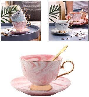Koffie Kop En Schotel Set Koffie Drankjes Tea Cup W/Lepel Thuis Decor Drinkware roze