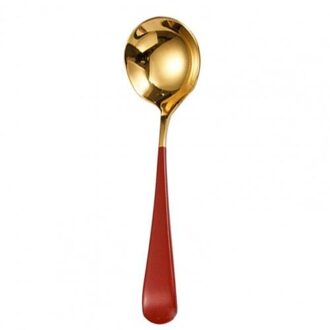 Koffie Lepel Milieuvriendelijke Roest-Proof Rvs Drinken Lepel Flatwares Voor Dorm Keuken En Diner Bar Tool rood gouden