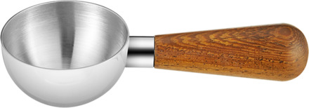 Koffie Lepel Roestvrij Staal Meten Thee Suiker Koffieboon Eetlepel Met Houten Handvat zilver