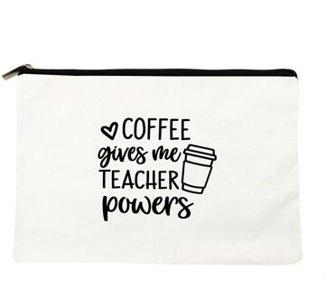 Koffie Leren Slaap Herhalen Print Vrouwen Rits Makeup Tassen Travel Cosmetische Tas Voor Witte Vrouwelijke Toilettas Opbergtas Leraar W01051-TBWH-D