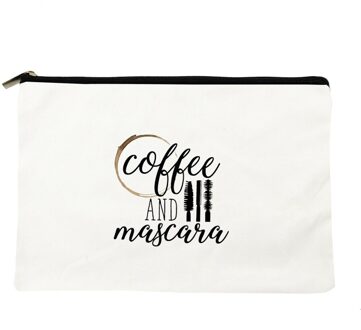 Koffie Leren Slaap Herhalen Print Vrouwen Rits Makeup Tassen Travel Cosmetische Tas Voor Witte Vrouwelijke Toilettas Opbergtas Leraar W01064-TBWH-D