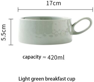 Koffie Melk Cup Ontbijt Cup Keramische Cup Novelty Geschikt Voor Familie Gebruik Cup Met Handvat En Lade groen cup