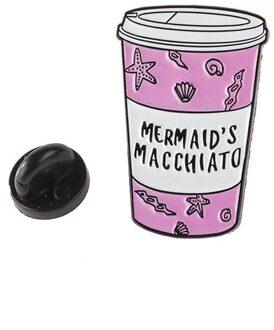 Koffie Melk Emaille Pin Prinses Badge Heks Brouwen Revers Pin Jeans Shirt Broches Rugzak Koffie Liefhebbers Cartoon Sieraden 1 Mermaid macchiato