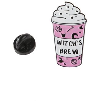 Koffie Melk Emaille Pin Prinses Badge Heks Brouwen Revers Pin Jeans Shirt Broches Rugzak Koffie Liefhebbers Cartoon Sieraden 3 ijs- room