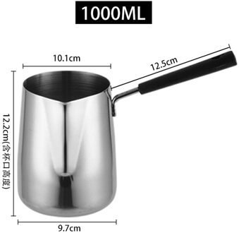 Koffie Melk Mokken Frother 350 Ml/600 Ml/1000 Ml Stijl Roestvrij Staal Pull Bloem Cup Keuken tool Thermo Latte Art 1000ML
