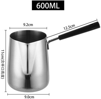 Koffie Melk Mokken Frother 350 Ml/600 Ml/1000 Ml Stijl Roestvrij Staal Pull Bloem Cup Keuken tool Thermo Latte Art 600ML