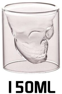 Koffie Mok Double-Layered Transparante Kristallen Schedel Hoofd Glazen Beker Voor Huishoudelijke Whiskey Wijn Vodka Bar Club Beer 150ml