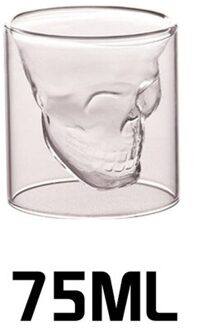 Koffie Mok Double-Layered Transparante Kristallen Schedel Hoofd Glazen Beker Voor Huishoudelijke Whiskey Wijn Vodka Bar Club Beer 75ml