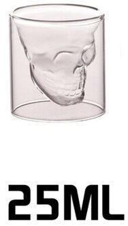 Koffie Mok Double-Layered Transparante Kristallen Schedel Hoofd Glazen Beker Voor Huishoudelijke Whiskey Wijn Vodka Bar Club Bier Wijn glas 25ml