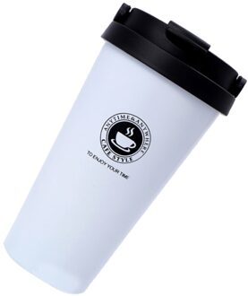Koffie Mok Double Wall Rvs Thee Lek Beker Voor Reizen wit