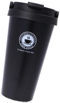 Koffie Mok Double Wall Rvs Thee Lek Beker Voor Reizen zwart