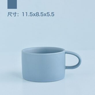 Koffie Mok Keramische Melk Latte Cup Leuke Tumbler Cups Europese Stijl Pure Kleur Paar Keramische Mok Creatieve Drinkware Blauw
